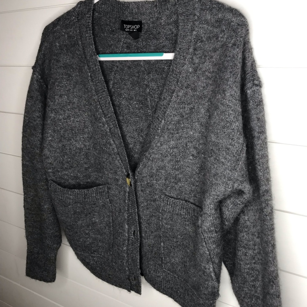 💋**TOPSHOP** Gray Cardigan